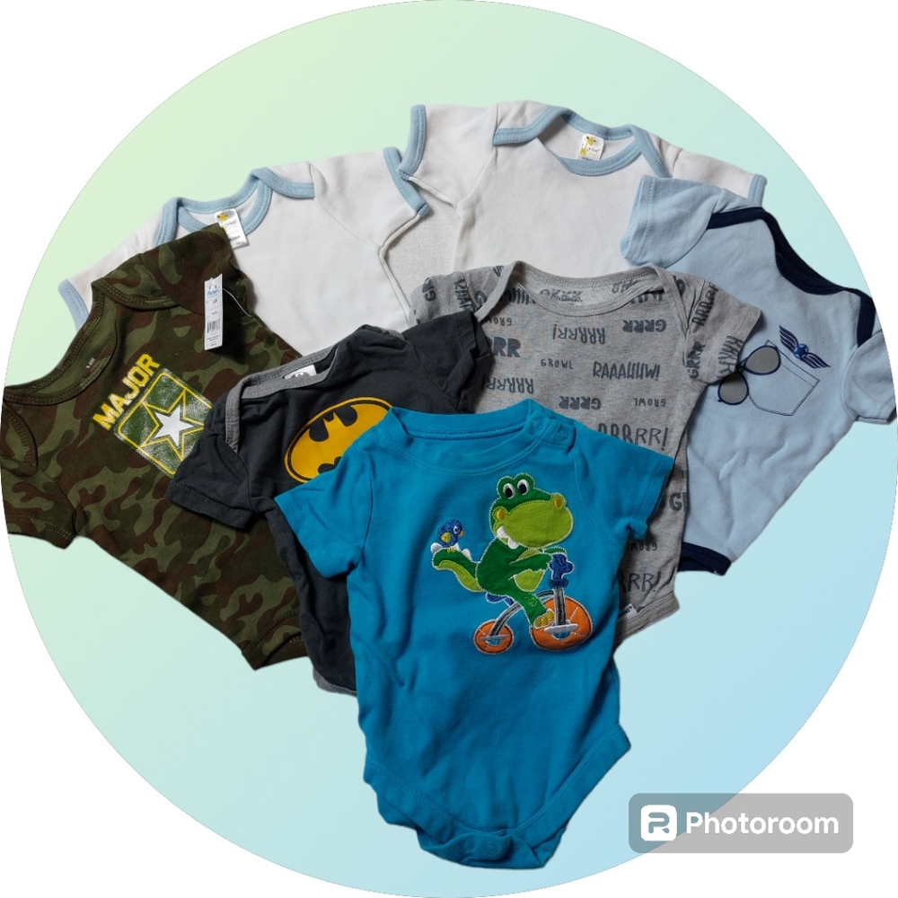 7-pc. 3-6M Boy's Bodysuit Lot - 1 NWT